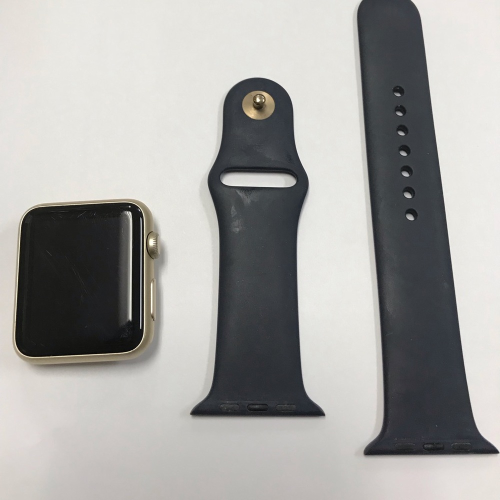 Series one gold and midnight blue Apple Watch